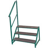 Free-Standing 3 Tread Step Green - 3 TREAD STEP GREEN